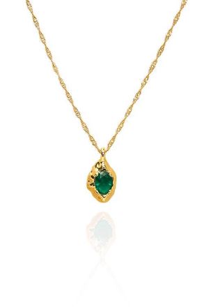 Classicharms Emerald Green Pendant Necklace in Gold at Nordstrom