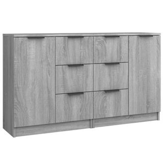 Berkfield Home Sideboards 2 pcs Grey Sonoma 60x30x70 cm Engineered Wood | Size: 60 x 30 x 70 cm