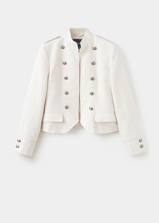 Mango Giacca lino bottoni beige - Donna - XS - MANGO