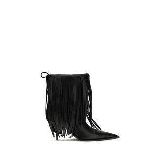 Balenciaga Black Calf Leather Bos Taurus Ankle Womens Boots