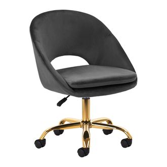 OEM Silla Giratoria 4rico Qs-mf18g De Terciopelo Gris