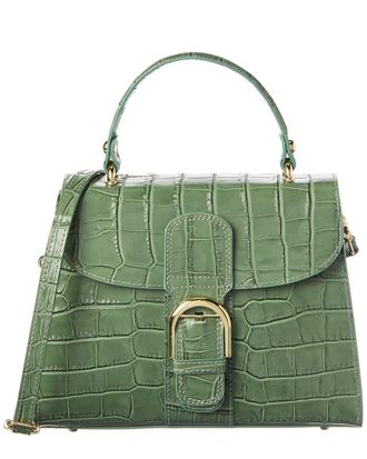 Persaman New York Niamh Croc-Embossed Leather Satchel