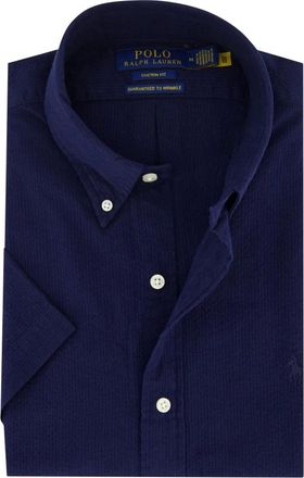 Polo Ralph Lauren Overhemden, Heren, Blauw, 2Xl, Katoen, Polo Ralph Lauren casual overhemd korte mouw donkerblauw