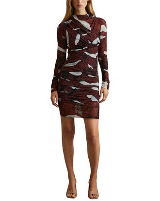 Reiss Kallie Printed Ruched Mini Dress