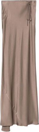 Semicouture Gonna asimmetrica in raso - Marrone