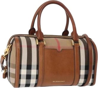Burberry Pre-owned Handbags, female, Brown, Size: ONE SIZE Pre-owned Canvas Handbag