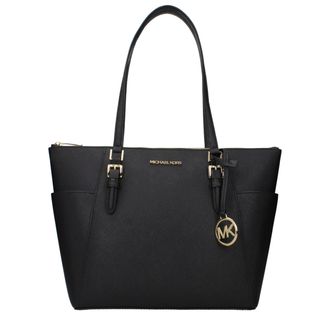 Michael Kors Zwarte Leren Schoudertas