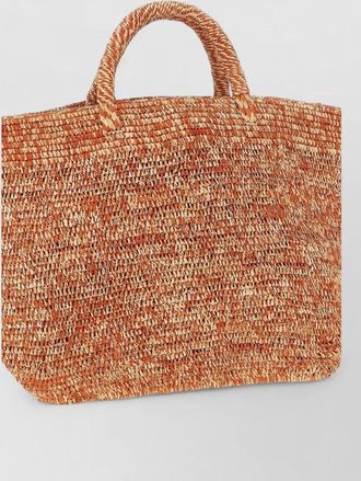 Ibeliv vanilla woven texture tote bag top handles