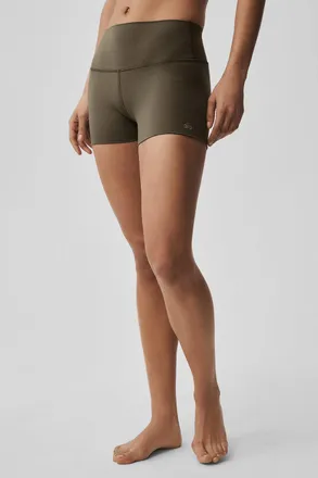 Alo 3 ALO Softsculpt High-Waist Precision Short in Olive Tree Green, Size: Medium
