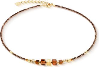 Coeur de Lion Wave Cube Flow Gold Necklace in Brown at Nordstrom