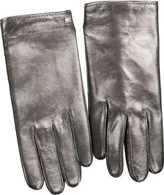 Tommy Hilfiger Zwarte Leren Herenhandschoen