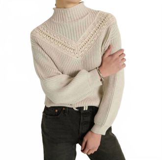 Nation Ltd Cassandra Long Sleeve Pullover Sweater In Heather Oatmeal