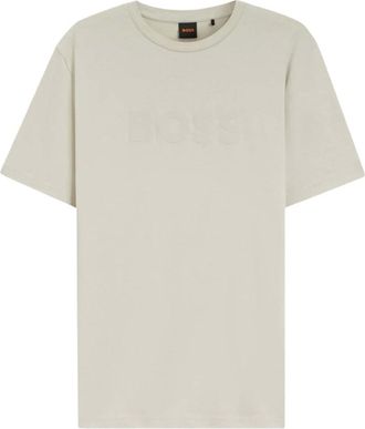 HUGO BOSS Thompson 01 T-shirt - Heren - Tops - Beige - Maat: XL Katoen