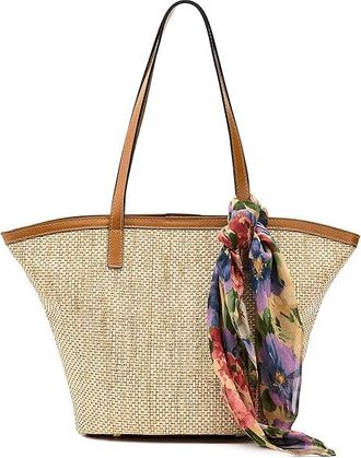 Patricia Nash Marconia Tote W/ French Hydrangeas Scarf Handbags Natural, Leather