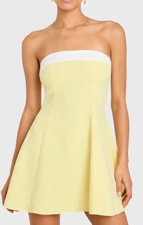 Amanda Uprichard Kerielle Strapless Mini Dress In Provence Ivory