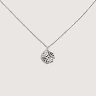 Monica Vinader Sterling Silver Sunburst Chain Necklace
