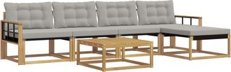 vidaXL Conjunto De Sof&aacute;s De Exterior 6 Uds. Blanco Y Gris Claro Vidaxl