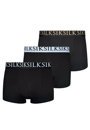 Siksilk Mens Black Pack of 3 Boxer Shorts XXL