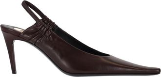 Saint Laurent Brown Pointed Toe Pumps