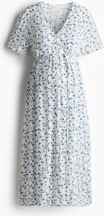 H&M MAMA Before & After Kleid mit Bindegürtel - White