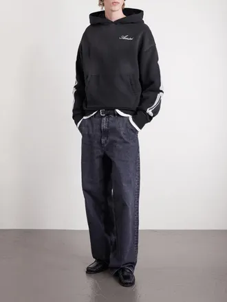 Amiri Bones Logo-Embroidered Cotton-Jersey Hoodie