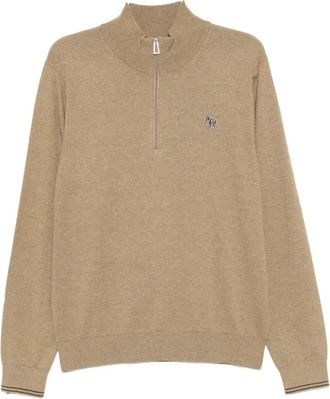 Paul Smith half-zip jumper - men - Cotton/Nylon/Wool - M - Brown