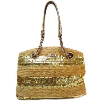 Kate Spade New York Gold Spangles Hemp Shoulder Bag Tote Bag (Pre-Owned)