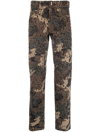 Givenchy Pantaloni dritti con stampa camouflage - Marrone
