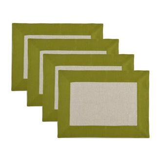 Solino Home Linen Placemats - Contempo, 14 x 19 in Avocado And Natural at Nordstrom, Size Medium
