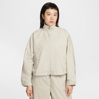 Nike Womens Nike Sportswear Oversized Woven Jacket in Grey | IF5451-072