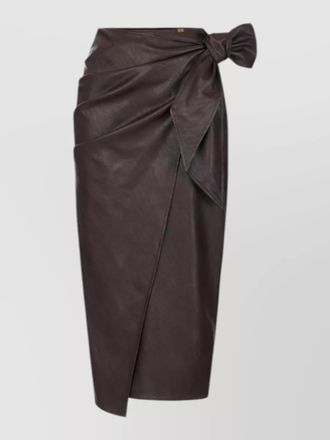 Elisabetta Franchi faux leather midi wrap skirt