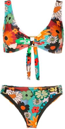 Amir Slama floral-print tie-fastened bikini - women - Polyimide/Elastane - GG - Multicolour