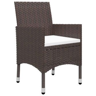 Berkfield Home Beautiful 3 Piece Garden Dining Set with Cushions Brown