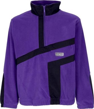 HUF Paarse Polar Fleece Quarter-Zip Sweatshirt - Heren - Coltruien - Paars - L - Polyester - Truien & Vesten