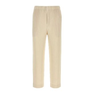 Issey Miyake Straight Trousers, male, Beige, Size: M March Pleated Trousers