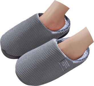 Generic Womens Cozy Memory Foam Slippers Indoor Outdoor Slip On House Shoes Non Slip Soft Plush Cotton Slippers Women Comfy Warm Fuzzy Lined Winter Shoes Fash