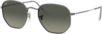 Ray-Ban Hexagonale Zonnebril met Platte Glazen - Heren - Zonnebrillen - Grijs - 48 MM - Accessoires