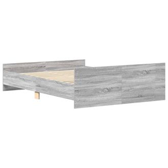 Berkfield Home Durable Bed Frame with Headboard & Footboard Grey Sonoma 135x19 | Size: Double
