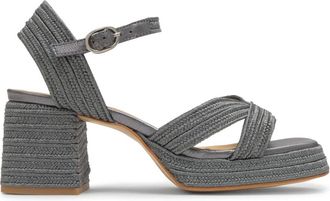 Castaner Vallita Sandaal - Dames - Sandalen met hakken - Grijs - 40 EU - Leer - Schoenen