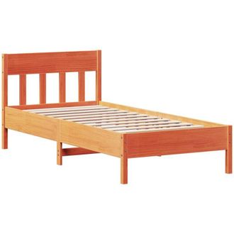 vidaXL Bed Frame without Mattress Wax Brown 75x190 cm Small Single Solid Wood Pine Vidaxl