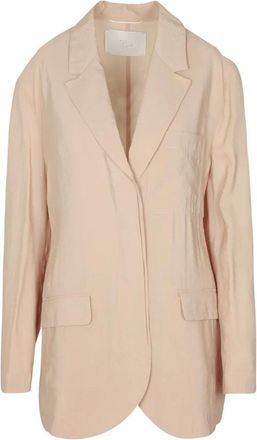 Tela Taffeta Blazer met Revers Kraag - Dames - Blazers - Beige - S - Polyester - Jassen