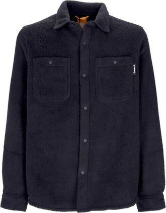 Timberland Zwart Fleece Overshirt Lange Mouwen Shirt - Heren - Zomerjassen - Zwart - XL - Polyester - Jassen