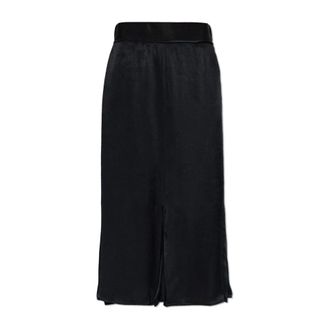 Maison Margiela Rokken, Dames, Zwart, M, Satijn, Satijnen Rok
