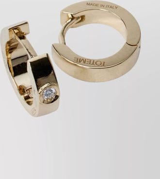 Toteme huggie hoop diamond earrings set