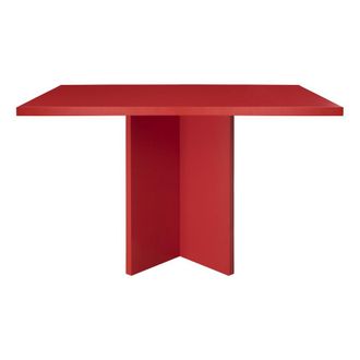 Really Nice Things Mesa de comedor rectangular tablero laminado de 3cm rojo llama 90x120