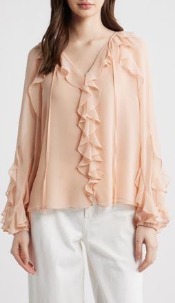 Kobi Halperin Kaytya Ruffle Top in Chai at Nordstrom, Size X-Large