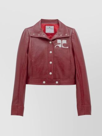 Courr&egrave;ges cropped faux leather jacket