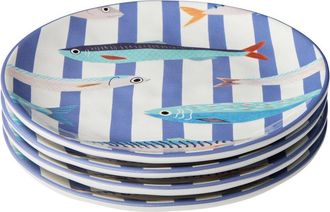 Certified International Something Fishy Set Of 4 Salad Plates