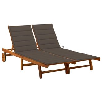 vidaXL Tumbona De Jard&iacute;n 2 Personas Y Cojines Madera Maciza De Acacia Vidaxl
