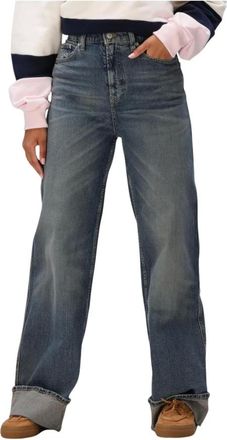 Tommy Jeans Dames Jeans Claire Hr Wd Turn Up Ei6154 - Dames - Jeans - Blauw - Maat: W31 L32 Katoen